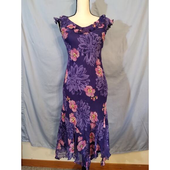 Signature by Robbie Bee Floral Silk Dress - Picture 1 of 8